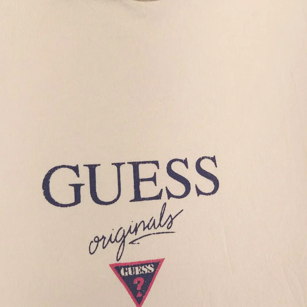 Guess Casual Graphic Short Sleeve Crew Neck T Shirt Mens Size Medium M Tan - Picture 4 of 10